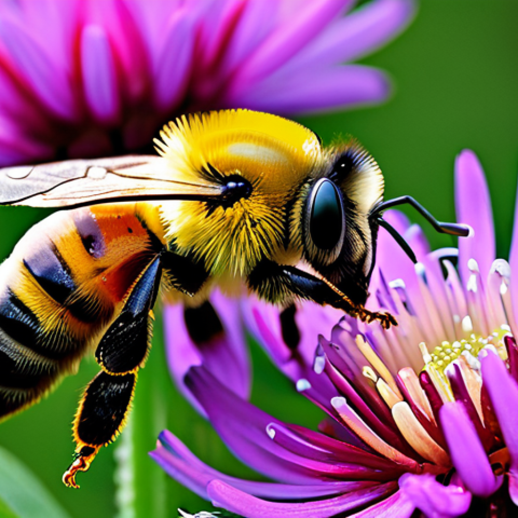 Pollination Scene**
"A vibrant close-up of a bee collecting pollen from a colorful flower in a lush garden, fully clothed, appropriate content, safe for work, showcasing the intricate details of the flower and the bee's interaction, perfect anatomy, natural proportions, professional photography, high quality, family-friendly, modest"
**