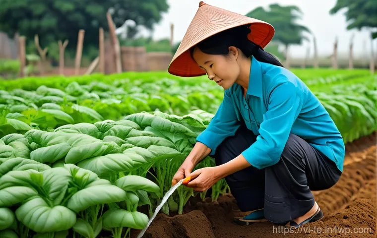 곤충 보호를 위한 정원 활동 - **Prompt: A vibrant and diverse Vietnamese home garden in full bloom, attracting beneficial pollinat...