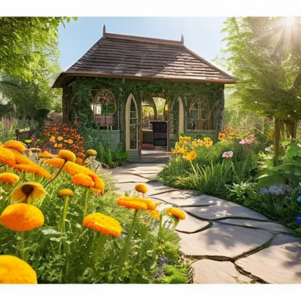 곤충을 위한 안전한 정원 관리법 - **Prompt 1: A Thriving, Eco-Friendly Garden Sanctuary**
A vibrant, diverse garden brimming with ...