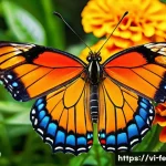 Home 22 곤충과 함께하는 정원 체험 프로그램 - A vibrant garden scene in Vietnam featuring a colorful butterfly with intricate, vivid wings flutter...